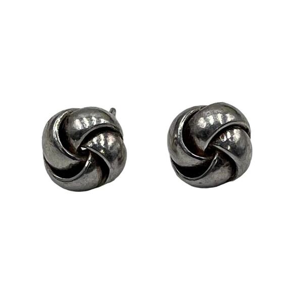 Sterling silver love knot stud‎ earrings - Picture 1 of 16